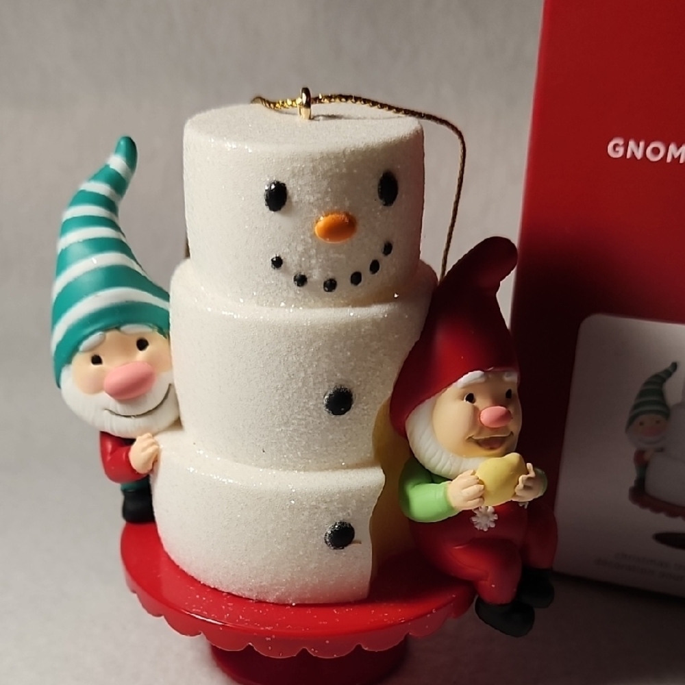 Hallmark NEW Festive Gnome and Snowman Ornament CLEARANCE - Picture 2 of 12